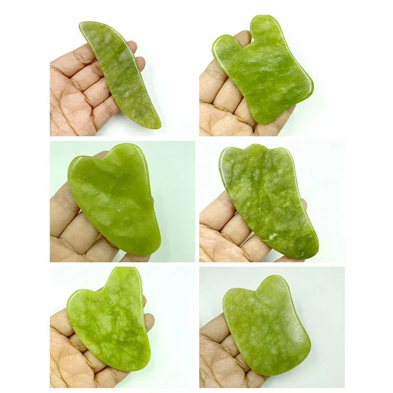 Core Beauty – Gua Sha Double Tête en Pierre de Jade Naturelle
